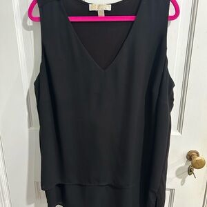 Michael Kors Black V-Neck Tank Top